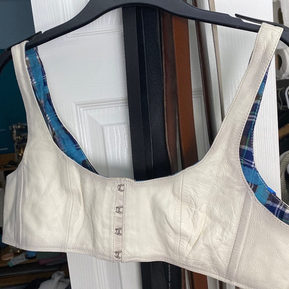 H&M-H2 Collection Leather-Bustier Crop Top & Mini Wrap Skirt